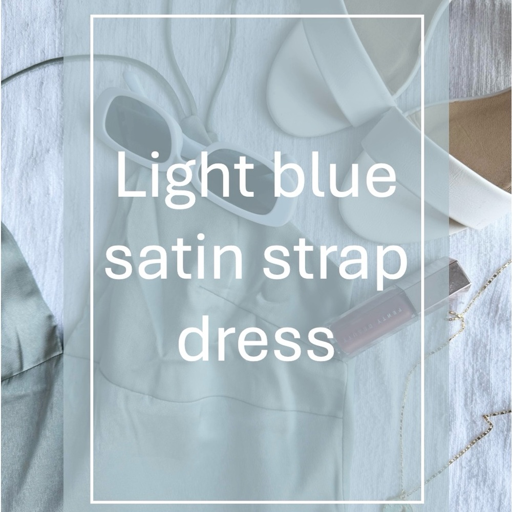 Light Blue Satin Strap Dress | Medium